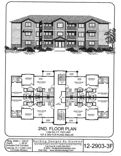 The first floor units are 1,109 square feet each with 2 beds and 2 baths. . 20 unit apartment building plans pdf